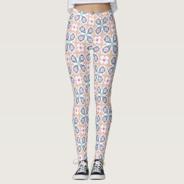 Legging Boho Geometric Stitchwork Floral Seamless