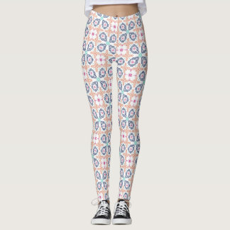 Legging Boho Geometric Stitchwork Floral Seamless