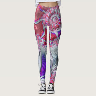 Legging Boho Hippie Trippy Funky Náutilo Espiral Fractal