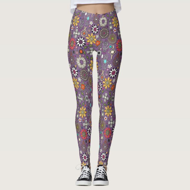 Legging boho jewel treasures lilac (Frente)