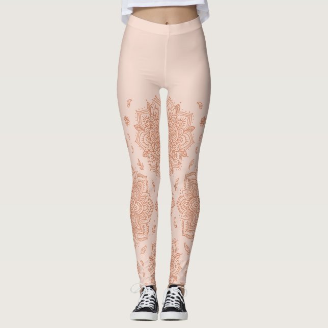Legging Boho Pastel Terracotta Mandala  (Frente)