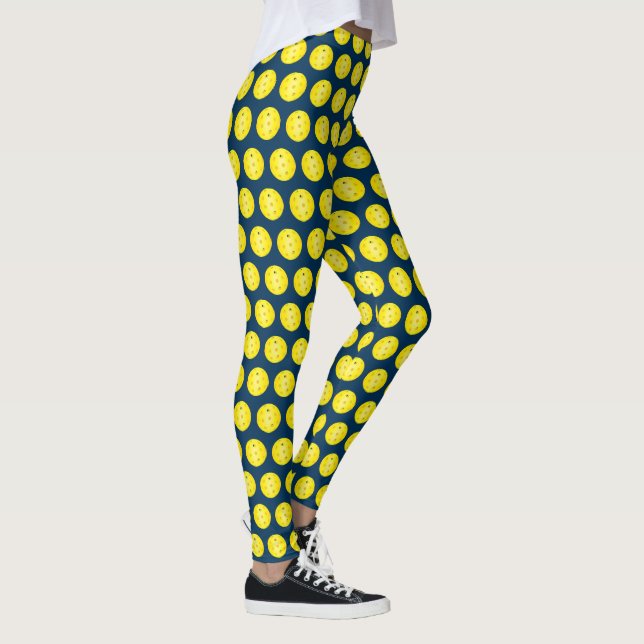 Legging Bolas de piclebol Amarelo Azul Padrão (Direita)