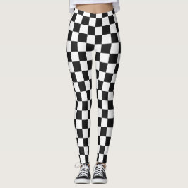 Legging Bold Classic Retro Black and White Checkered