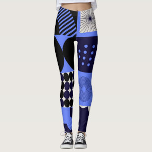 Legging Bold Geométrico Bauhaus - Padrão Retrofuturista