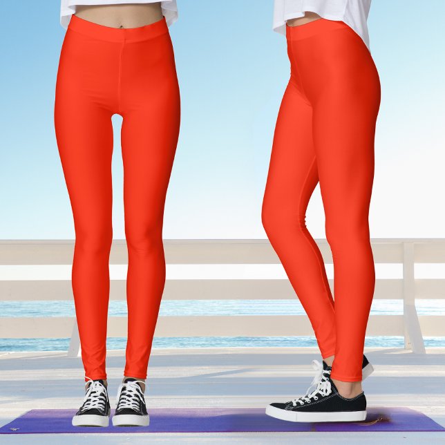 Legging Bold Scarlet Red Yoga (Front And Side)