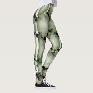 Legging Bolha verde sextavada fundo textured