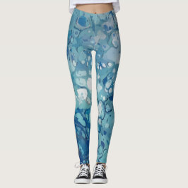 Legging Bolhas congeladas, Blues, Branco, ciano