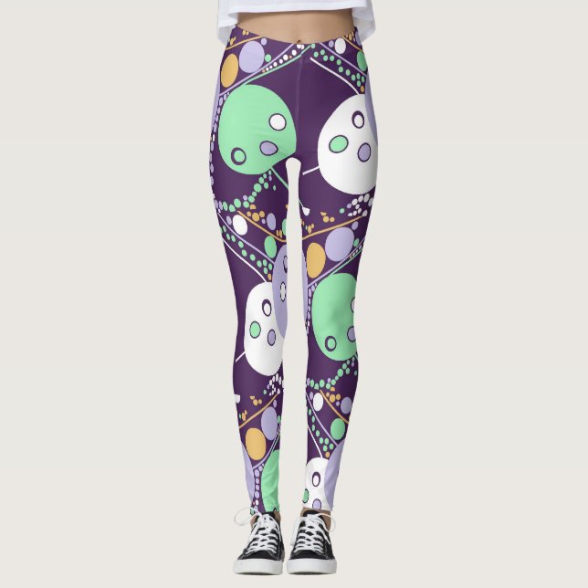 Legging Bolhas de Champanhe Balas Pérolas Pontos Órbitos B (Frente)