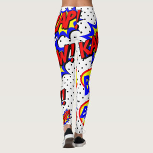 Legging Bolhas de Discurso Personalizadas do Livro em Quad