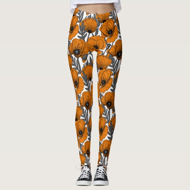 Legging Bolhas de laranja em branco (Frente)