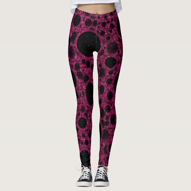 Legging Bolhas Espaciais - Glitter Fuschia (Frente)