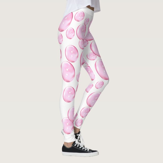 Legging Bolhas Rosa Brancas (Direita)
