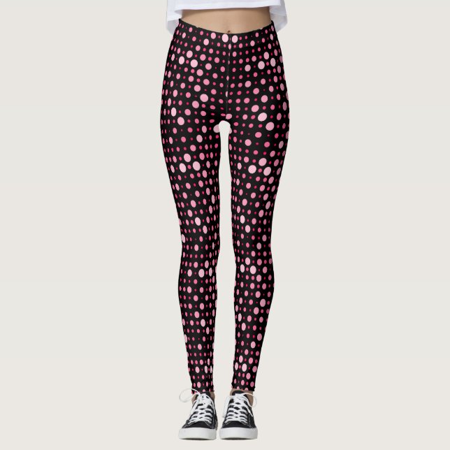 Legging Bolinhas 01.Rosa Preto BG (Frente)