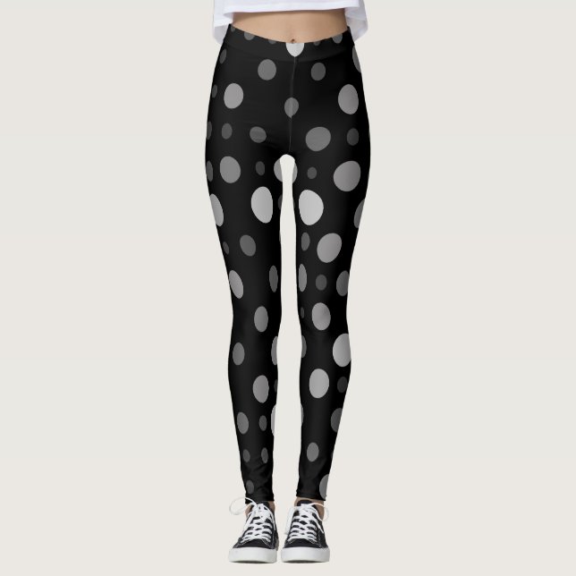 Legging Bolinhas 01X.Cinza Shade Black BG (Frente)