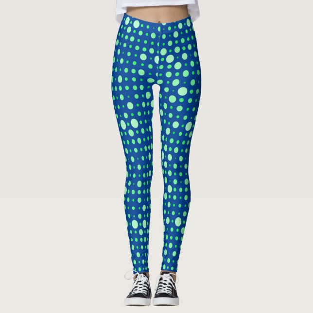 Legging Bolinhas 02.Verde. Dblue BG (Frente)