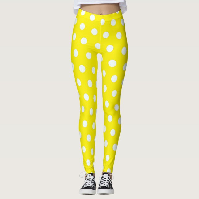 Legging Bolinhas amarelas (Frente)