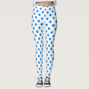 Legging Bolinhas Azuis de Fundo Branco