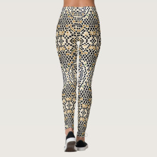 Legging Bolinhas Azuis do marinho: Destaques Dourados e Es