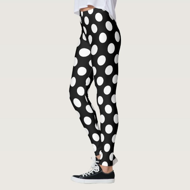 Legging Leggens de bolinhas brancas e pretas