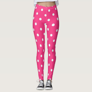 Legging Bolinhas brancas e cor-de-rosa