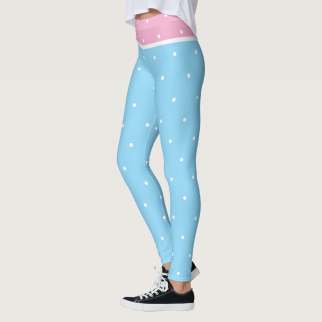 Legging Bolinhas brancas e cor-de-rosa bebê (Esquerda)