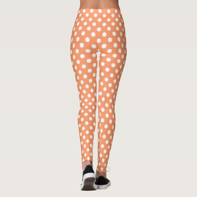 Legging Bolinhas brancas em laranja de tangerina (Verso)