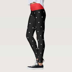 Legging Bolinhas brancas pretas vermelhas