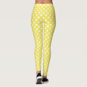 Legging Bolinhas brancas sobre fundo amarelo de milho