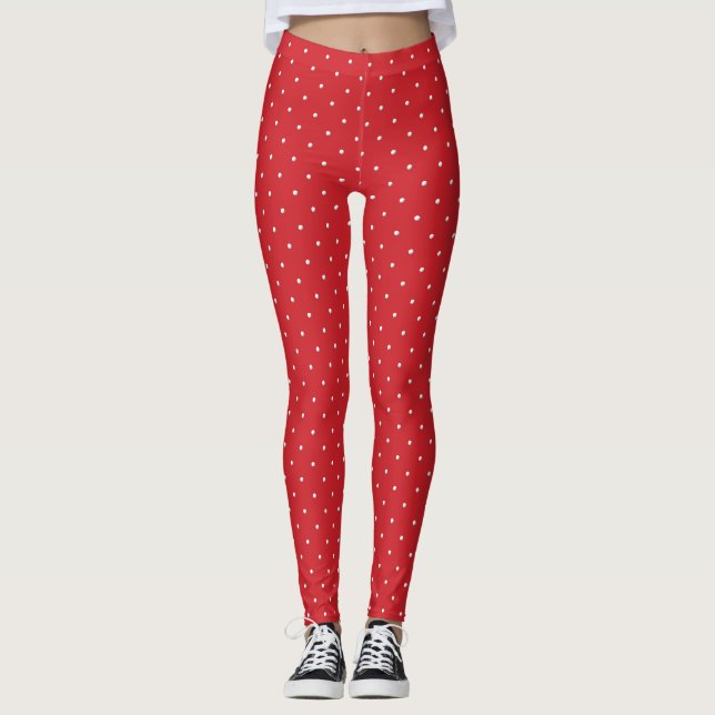 Legging Bolinhas brancas-vermelhas-PISCAS (Frente)