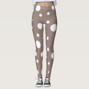 Legging Bolinhas castanha e branca