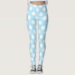 Legging Bolinhas claras dos azuis bebés & do branco<br><div class="desc">Caneleiras</div>