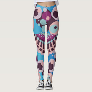 Legging Bolinhas Cor da bolha Abstrato Preto