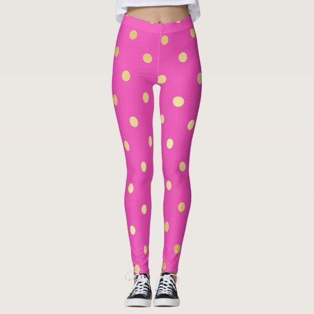 Legging bolinhas cor-de-rosa elegante (Frente)