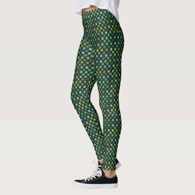 Legging Bolinhas Cute Funky Trendy Verde Variado (Esquerda)