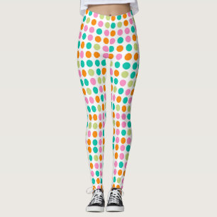 Legging Bolinhas de confete coloridas retro Cushio de arte
