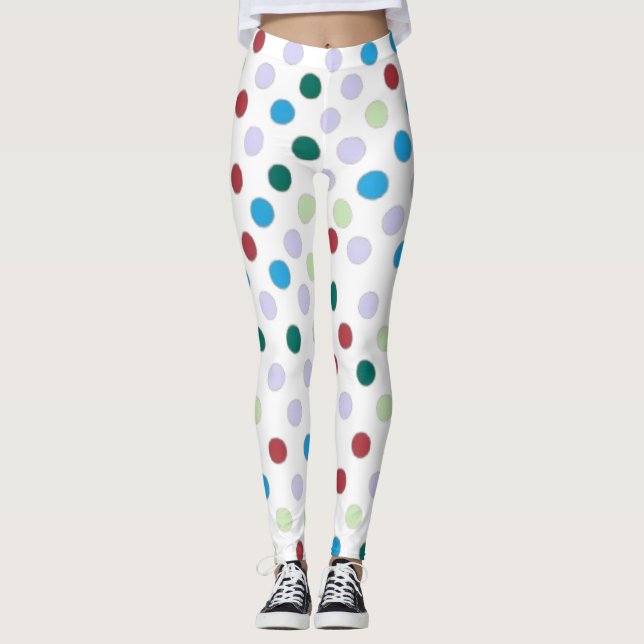 Legging Bolinhas de cor suave (Frente)