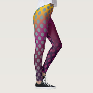 Legging Bolinhas de Fruta de Ombre, Framboesa Dourada