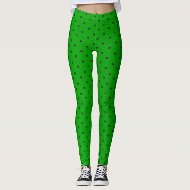 Legging Bolinhas do verde limão e do preto (Frente)