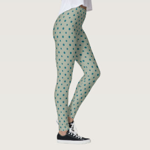 Legging Bolinhas grandes azuis do marinho em verde para pe