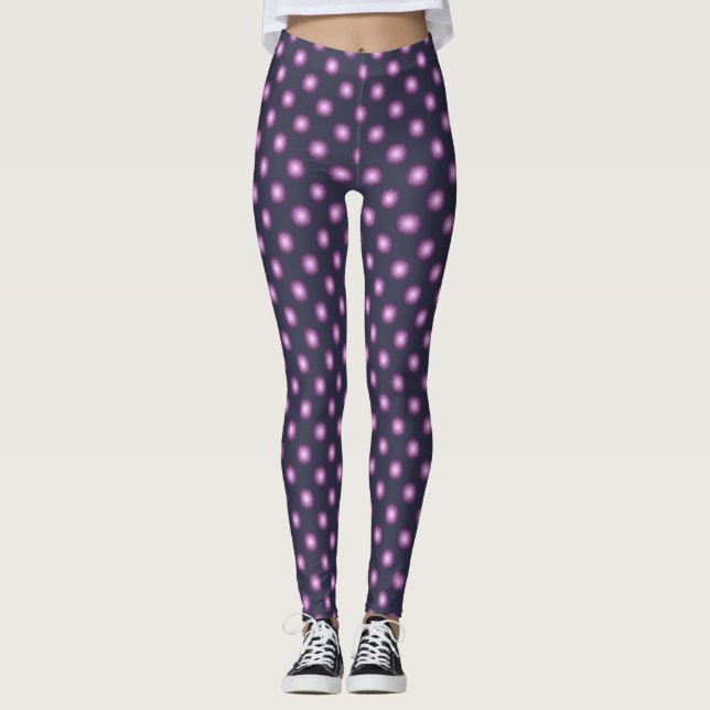 Legging Bolinhas Lavanda brilhante (Frente)
