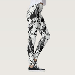 Legging Bolinhas Líquidas Insufláveis Pretas e Brancas
