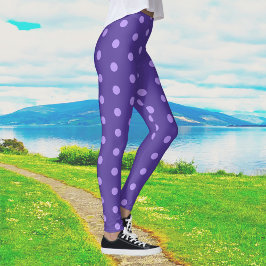 Legging Bolinhas Pernas Púrpuras