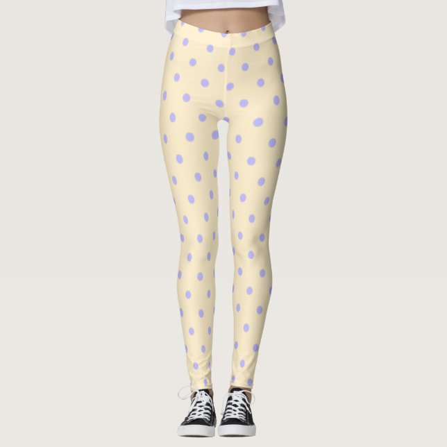 Legging Bolinhas, & pontos lavanda e amarelo (Frente)