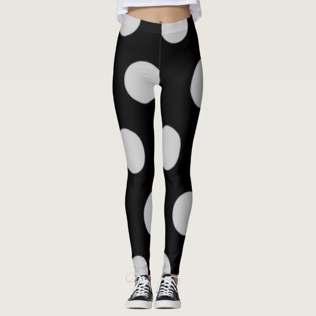 Legging Bolinhas Preta e Branca (Frente)