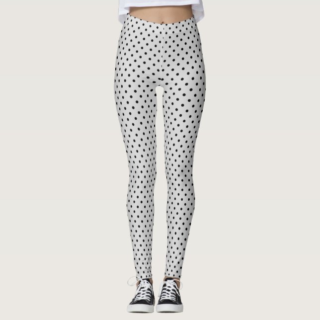Legging Bolinhas preta rosa (Frente)