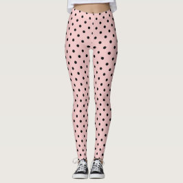 Legging Bolinhas preta rosa
