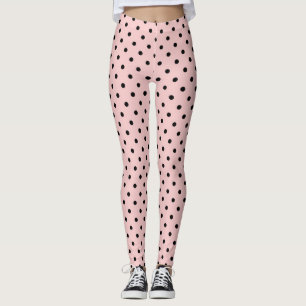 Legging Bolinhas pretas cor-de-rosa