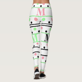 Legging Bolinhas Pretas Vermelhos Monogramas