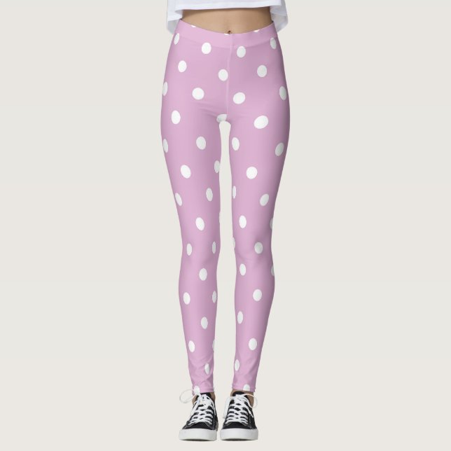 Legging Bolinhas Rosa Angora (Frente)