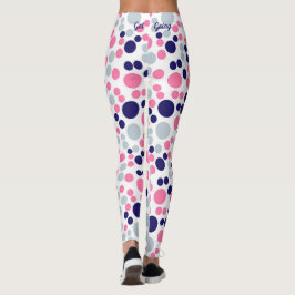 Legging Bolinhas rosa e azul